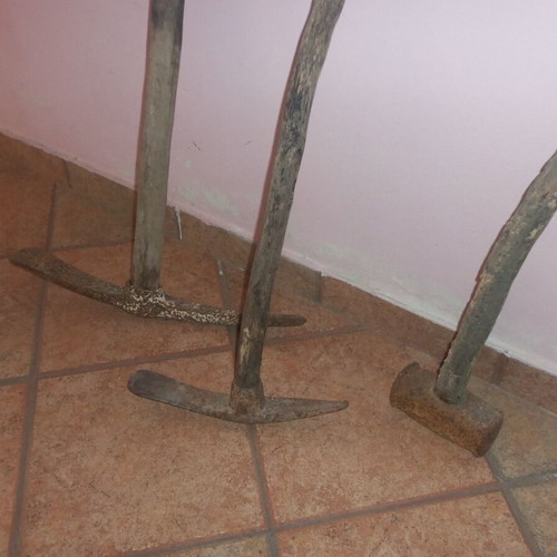 Outdoor tools used, baripoula, chisel, pickaxe, vintage set