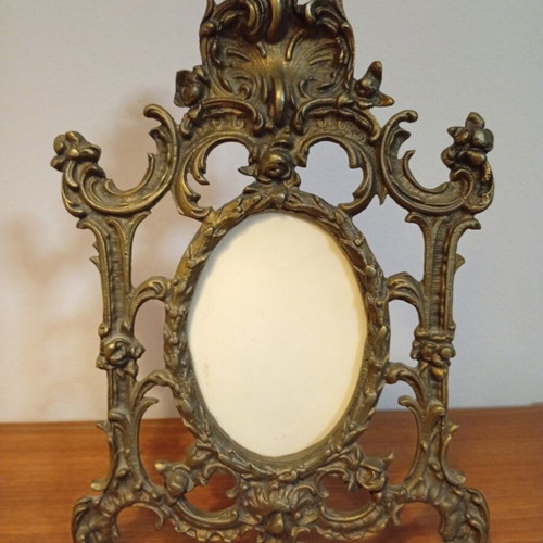 Antique brass photo frame numbered, like new