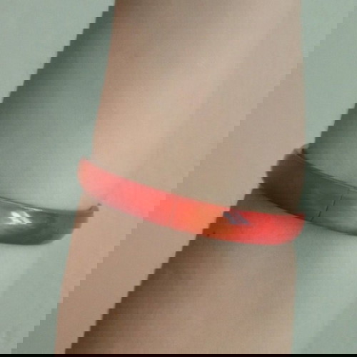 Βραχιόλι πορτοκαλί έθνικ boho νέο, πλαστικό και μέταλλο