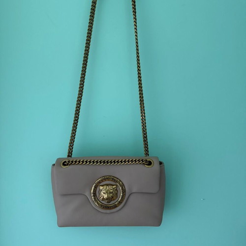 Roberto Cavalli beige shoulder bag like new with chain