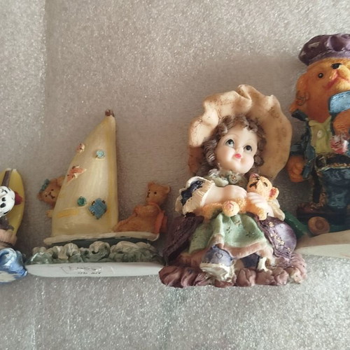 Vintage decorative collection used, made of clay and wood