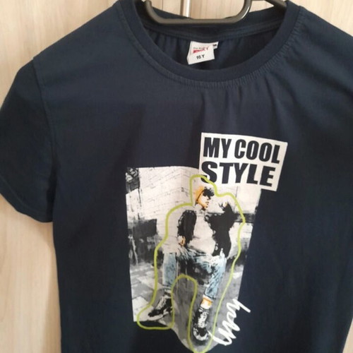 Short-sleeve t-shirt for boys like new, blue, ages 13-14