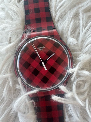 Swatch collectible watch like new, black and red