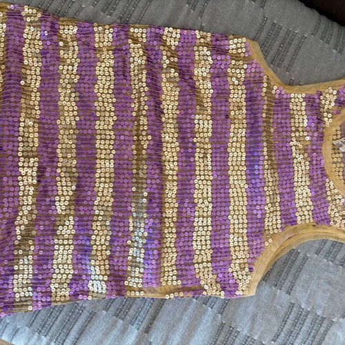Miss Sixty women's formal sequin top like new beige and purple