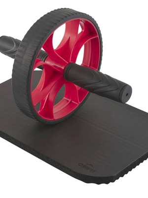 Ab wheel black with non-slip handles and knee pad new