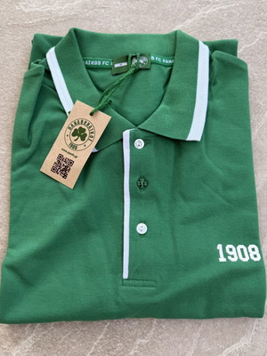 Panathinaikos FC 1908 Official Green Polo Shirt New Size M