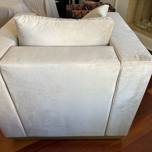 Mexil suede armchair ecru new large size