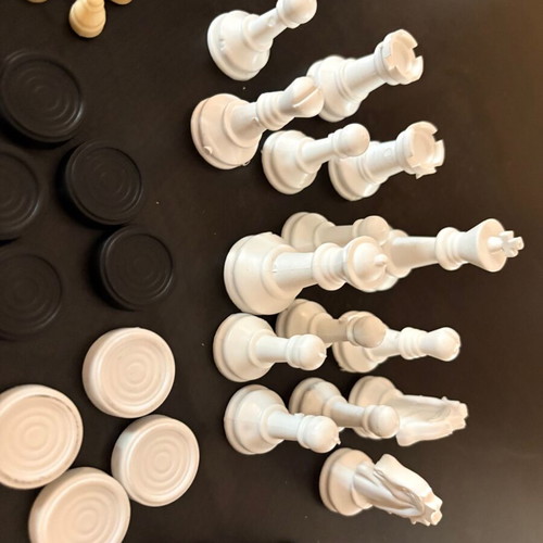 Chess and Checkers Replacement Pieces, 4 Incomplete Sets
