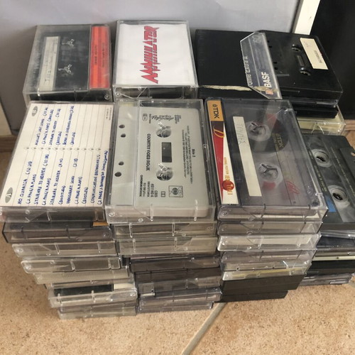 Music cassette tapes used, 80 pieces, laiko and rock