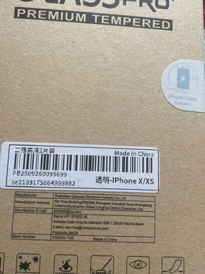 Tempered glass screen protector for iPhone X/XS new