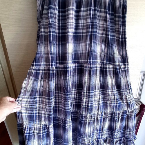 Long plaid dress with straps size Large used