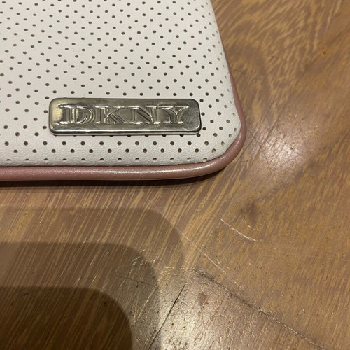 DKNY leather wallet bag like new, white handheld