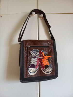 Crossbody bag brown multicolor new