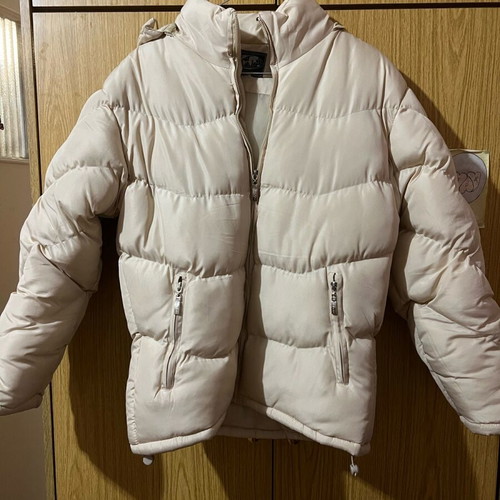 Beige jacket used, size S, for cold weather