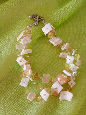 Two-part bracelet, grey and beige