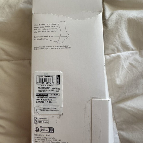 Marks & Spencer socks new, pack of 5 black, size 39.5-42.5