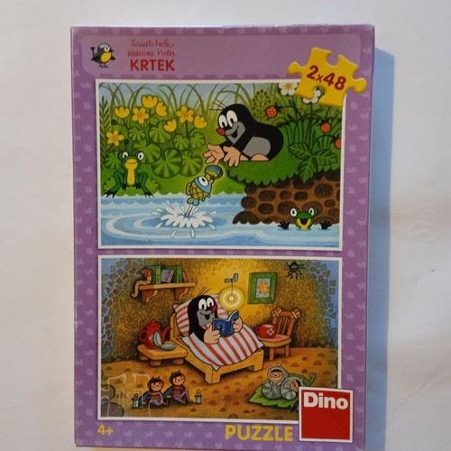 Dino Krtek and Pearl children's puzzle used, 2 x 48 pieces