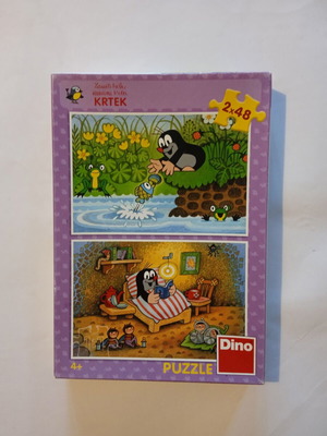 Дино Krtek and Pearl детски пъзел употребяван, 2 x 48 части