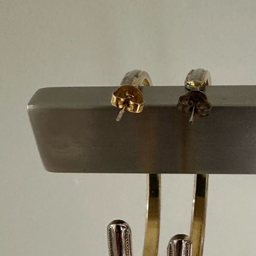 Vintage 90s hoop earrings used, gold and silver