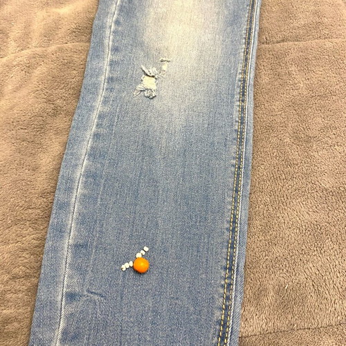 Arena denim jeans with hand-sewn beads like new, size 38