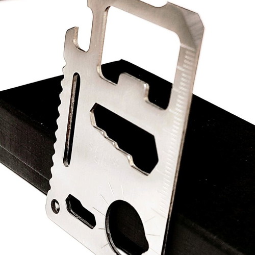 Multipurpose Pocket Survival Tool new, stainless steel, credit card size