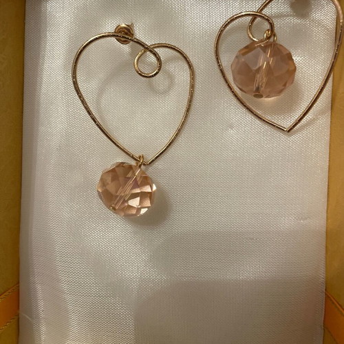 Earrings new pink and gold