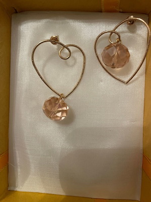 Earrings new pink and gold