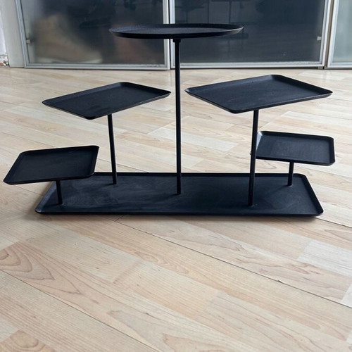 Metal multi-tier display stand matte black like new