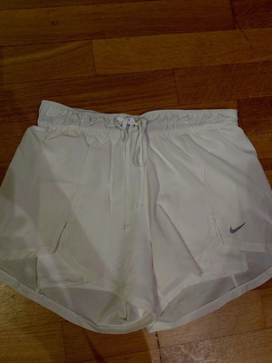 Nike running shorts with integrated leggings new, white, size S