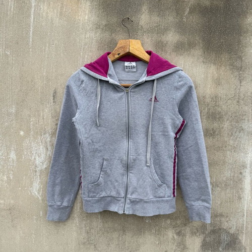 Adidas jacket used, gray and pink, size S-M