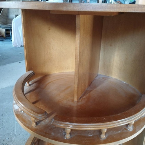 Round bar new with wheels, solid wood, height 86 cm