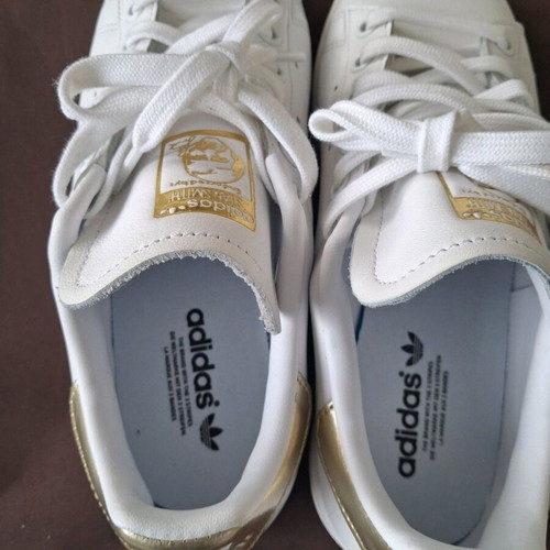 Adidas Stan Smith sneakers like new, white with gold, size 36 2/3