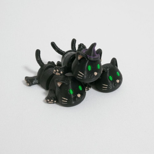 Black Articulated Cat Pocket Pet figure