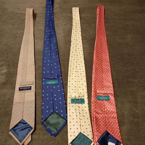 Italian silk ties like new, handmade Andrew's Ties, Teo Grimaldi, Zadi