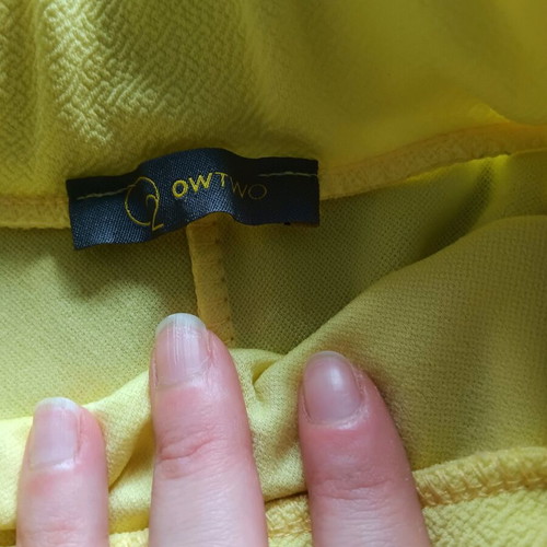 Midi skirt yellow high-waisted new, small/medium