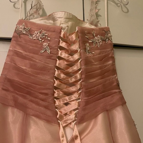 Demetrios wedding dress pink pastel like new, size S