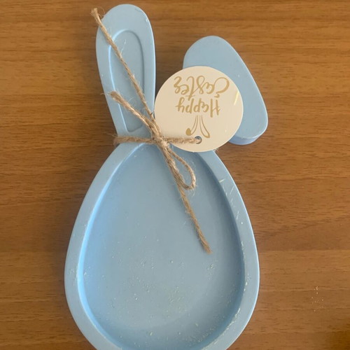Ceramic base with aromatic Easter candles in bunny shape new
