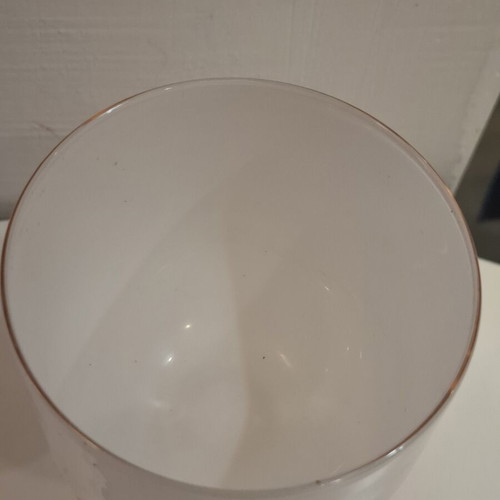 Vintage glass apothecary jar with lid and foot, pink opaline, like new
