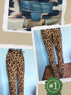 Bpc Bonprix Selection denim pants in leopard print like new