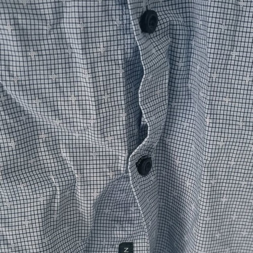Navy & Green dress shirt used, size L, blue