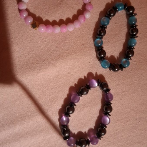 Bracelets with beads set of three new