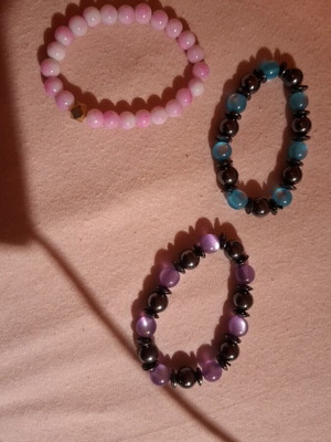 Bracelets with beads set of three new
