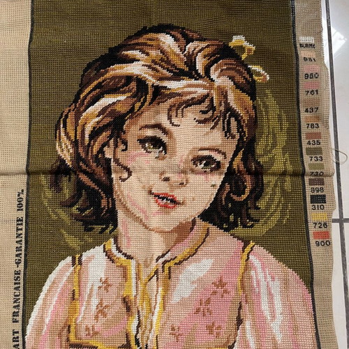 Handmade embroidery like new, framed 0.49x0.36