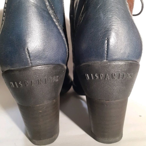 Hispanitas leather ankle boots used, size 37, blue