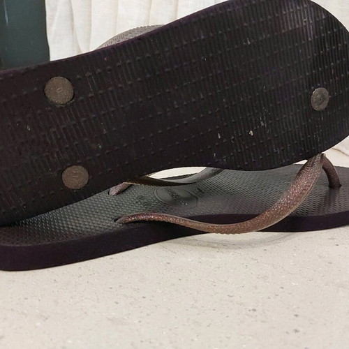 Havaianas Slim purple glitter flip flops like new size 41
