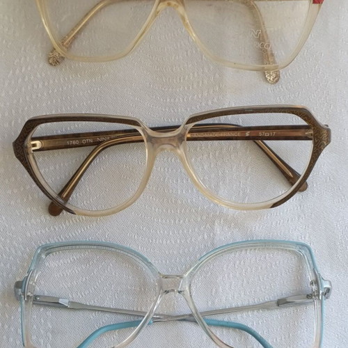 Nina Ricci colorful eyeglass frames used, lot of 9 authentic skeletons