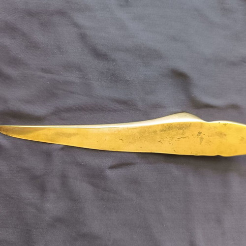 Art Nouveau brass letter opener with heron design like new