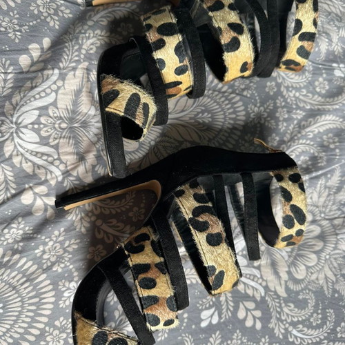 BSB Animal Print sandals used, size 37, black