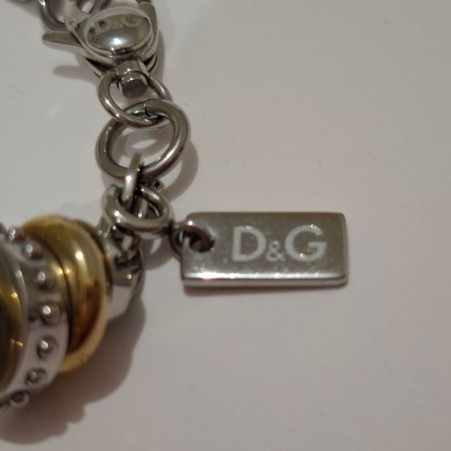 Dolce & Gabbana D&G necklace with silver and gold-tone rings and chain new