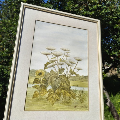 Original watercolor painting professionally framed, like new